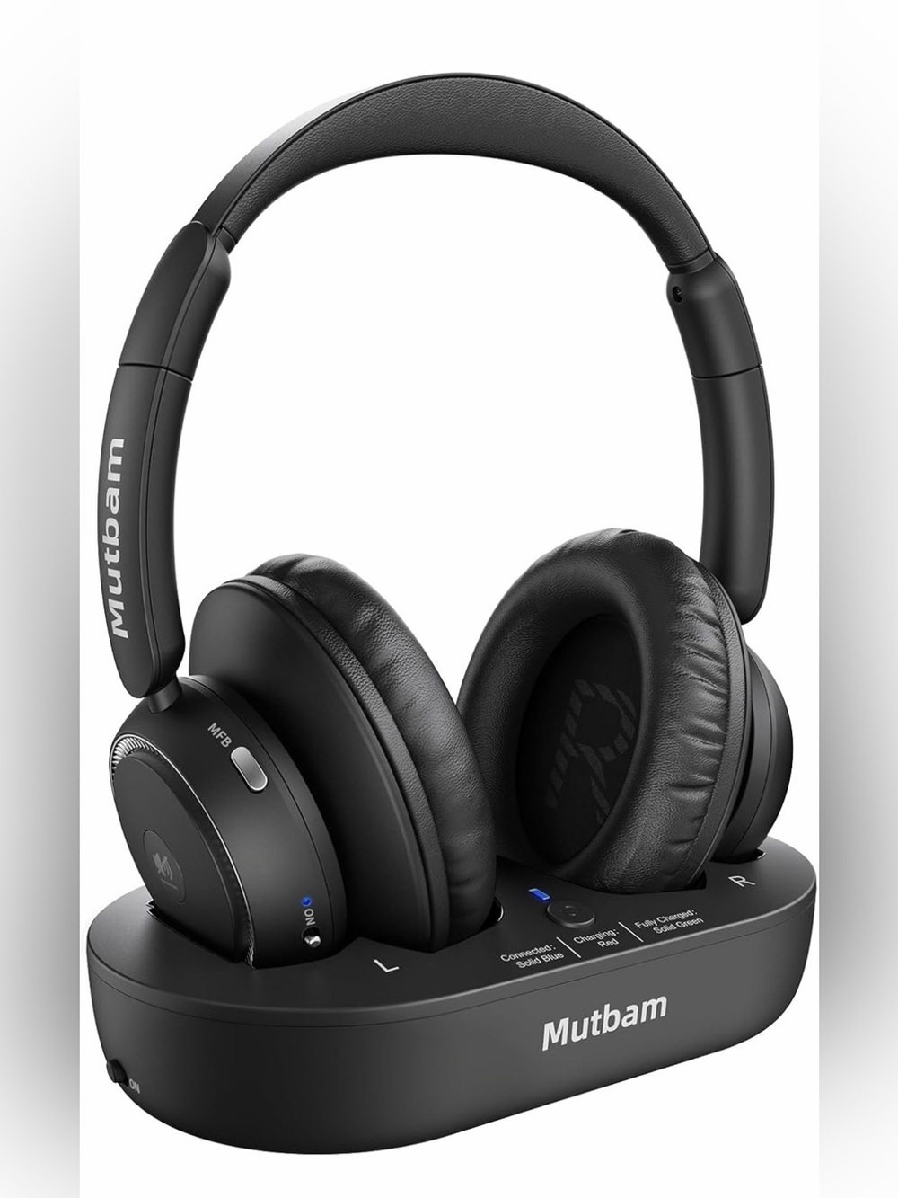 Mutbam Wireless Over-Ear Headphones in Black